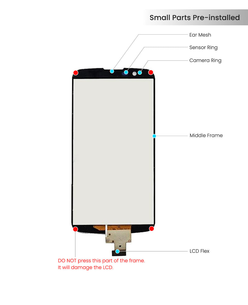 LG K10 (2018) / K30 / Phoenix Plus LCD Screen Assembly Replacement With Frame (All Colors)