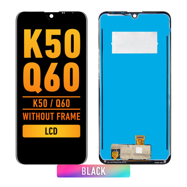 LG K50 2019 (X520) / Q60 LCD Screen Assembly Replacement Without Frame (Black)