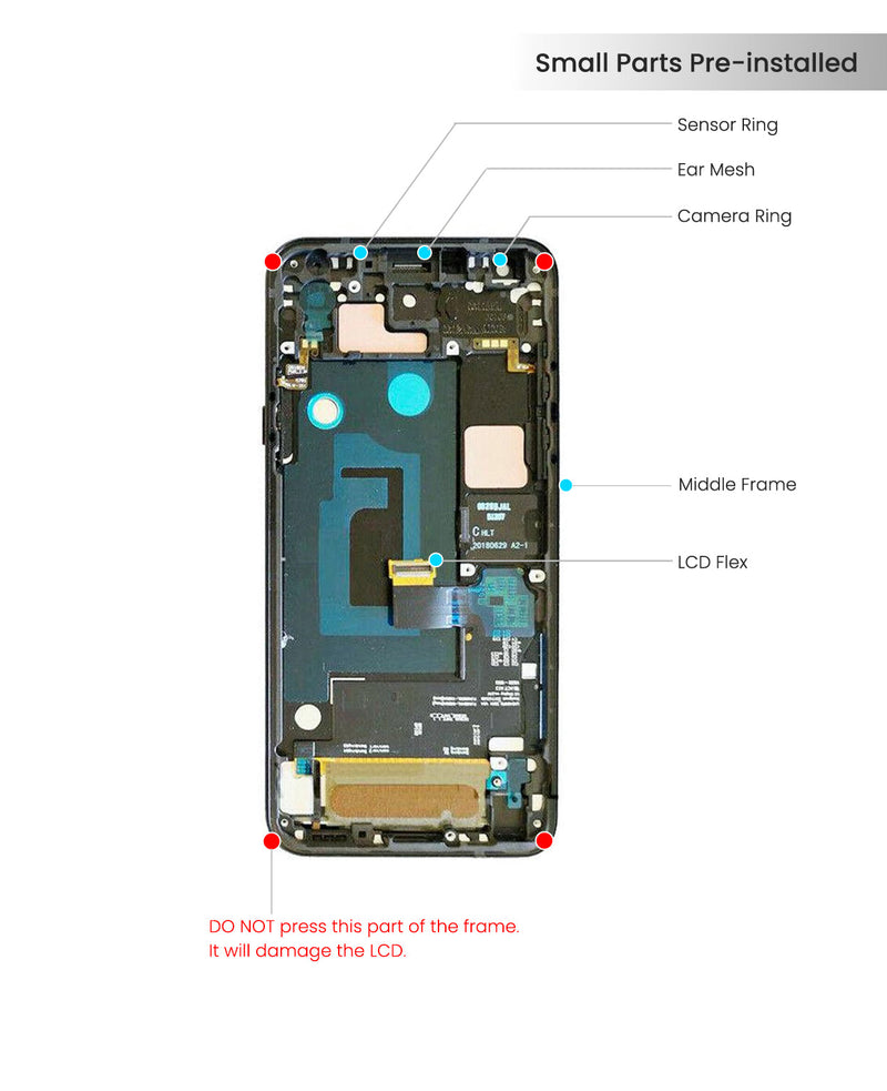 LG Q7 / Q7 Plus / Q7 Alpha LCD Screen Assembly Replacement With Frame (Moroccan Blue)
