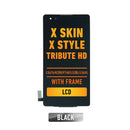 LG Tribute HD  Ls676  / X Skin F740) /  (X Style K200 / L53BL / L56VL) LCD Screen Assembly Replacement With Frame (Black)