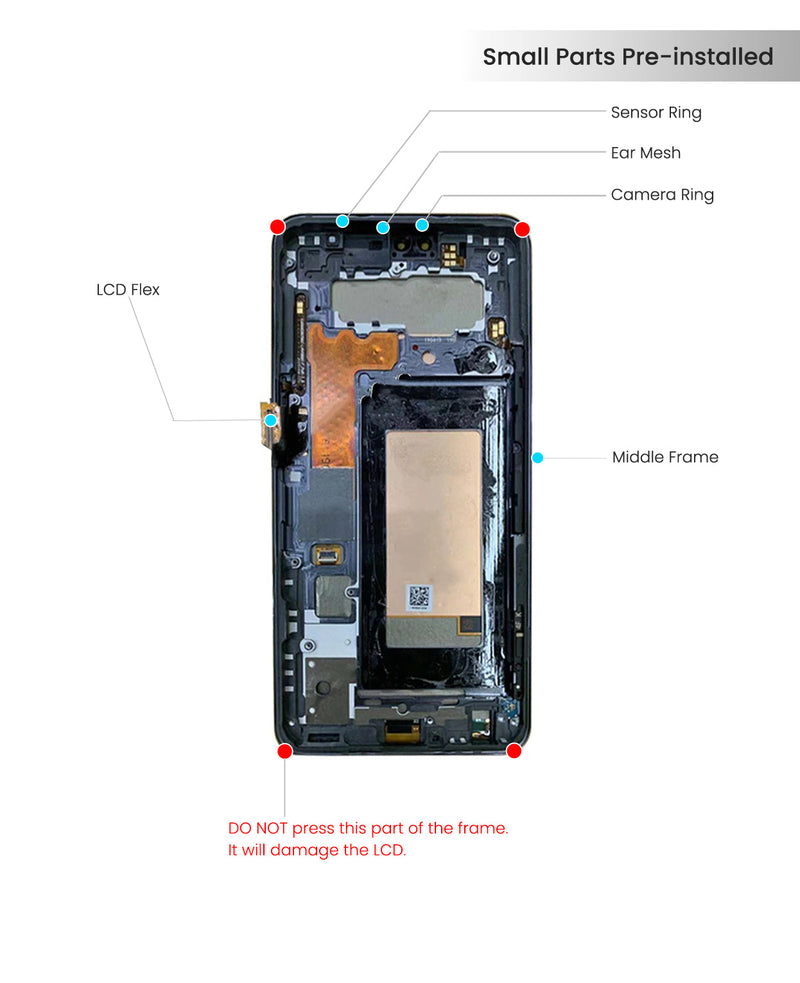 LG V60 ThinQ 5G UW (LM-V600) LCD Screen Assembly Replacement With Frame (Classy White)