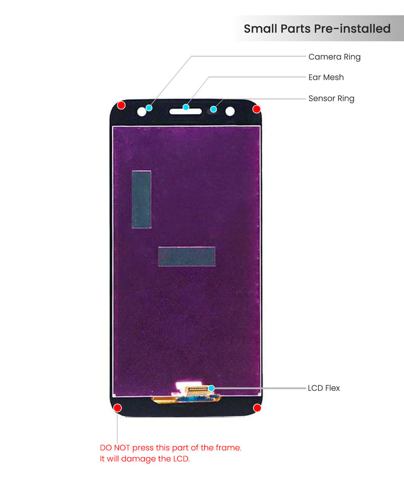 LG X Power 3 / 2 / X Charge / Fiesta 2 (M320 / X320 / M327) LCD Screen Assembly Replacement Without Frame (Black)