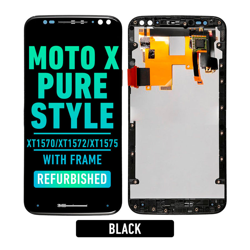 Moto X Pure (XT1570) / Moto X Style (XT1572 / XT1575) LCD Screen Assembly Replacement With Frame	(Refurbished) (Black)