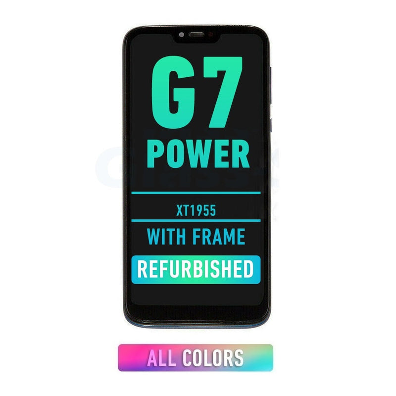 Motorola G7 Power (XT1955 / 157MM Size) LCD Screen Assembly Replacement With Frame (Refurbished) (US Version)