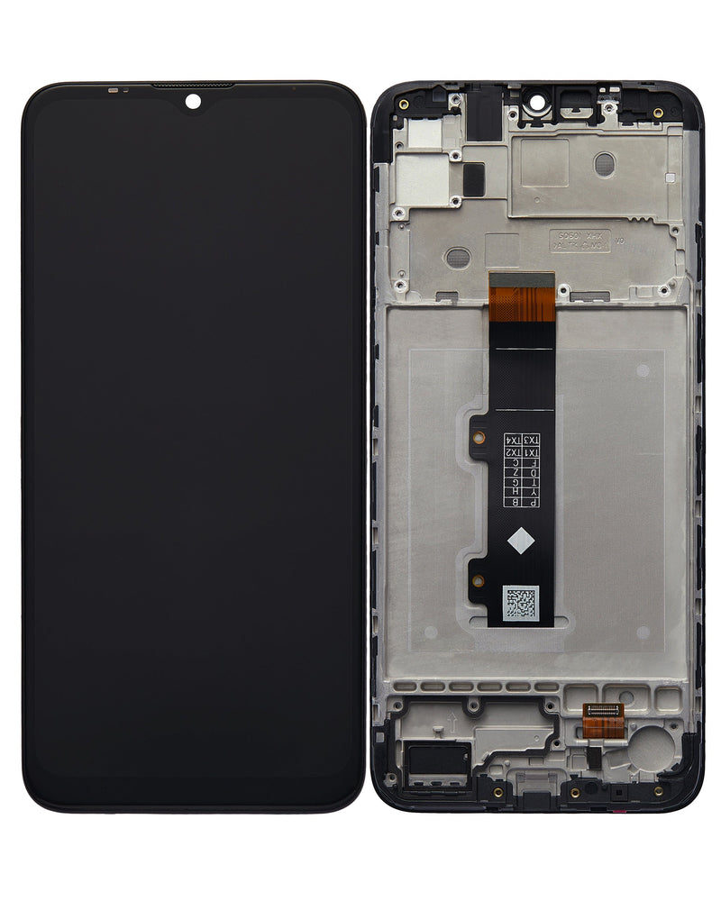 Motorola Moto E20 (XT2155 / 2021) LCD Screen Assembly Replacement With Frame (Refurbished) (Black)