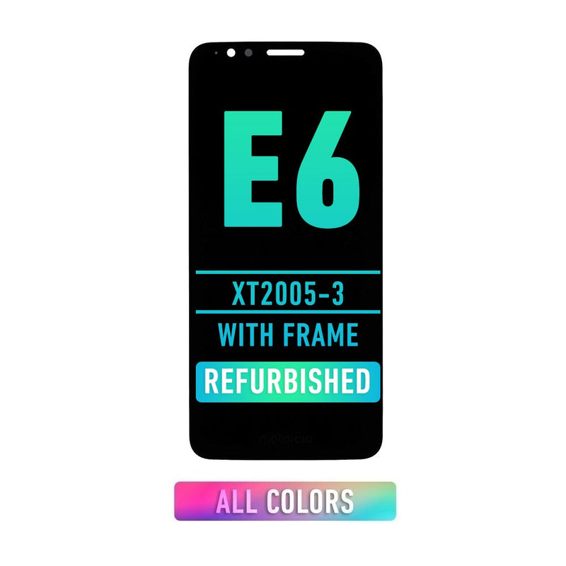Motorola Moto E6 (XT2005-3) LCD Screen Assembly Replacement With Frame (Refurbished) (All Colors)