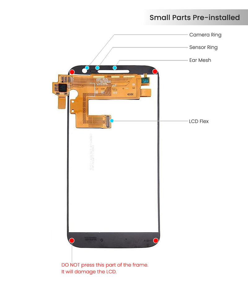 Motorola Moto G4 (XT1625) LCD Screen Assembly Replacement Without Frame (Refurbished) (Black)