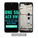 Motorola Moto One G 5G ACE UW (Verizon Version) (XT2113-1/2 / 2021) LCD Screen Assembly Replacement With Frame (Refurbished) (Volcanic Gray)