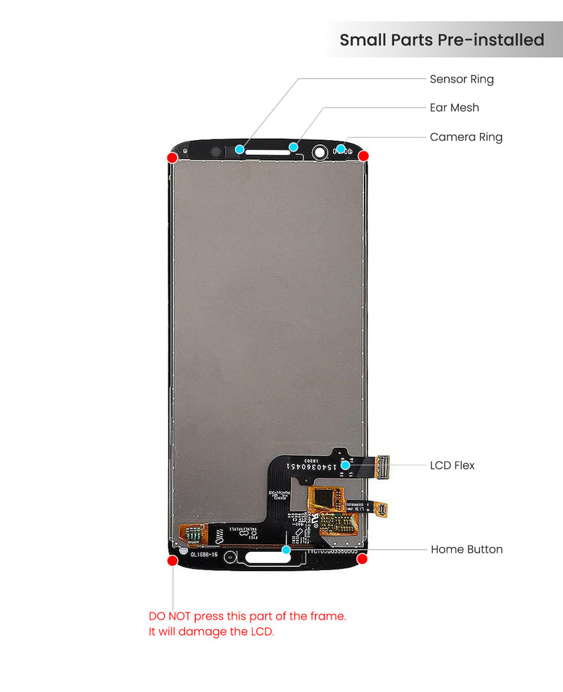 Motorola Moto G6 (XT1925) LCD Screen Assembly Replacement Without Frame (USA Version) (Gold)