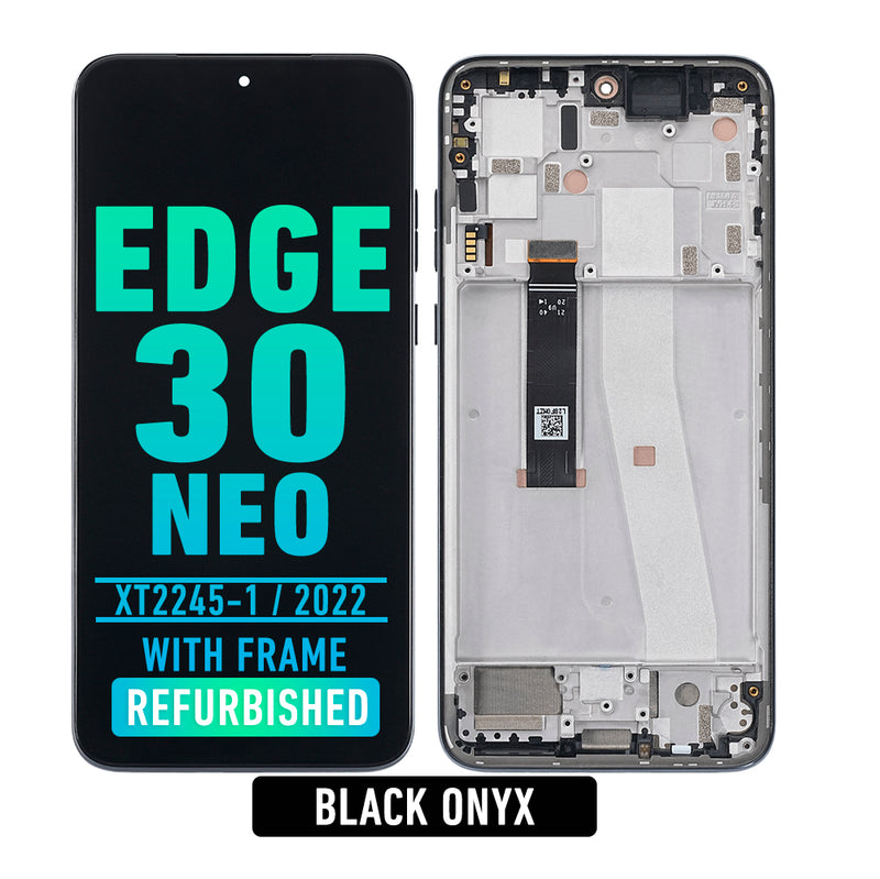 Motorola Edge 30 Neo (XT2245-1 / 2022) OLED Assembly With Frame (Refurbished) (Black Onyx)