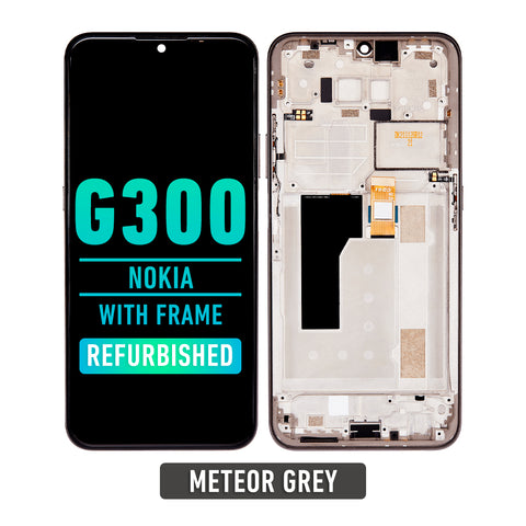 Nokia G300 LCD Screen Assembly Replacement With Frame (Refurbished) (Meteor Gray)