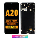 Samsung Galaxy A20 (A205U / 2019) OLED Screen Assembly Replacement With Frame (OLED PLUS) (All Colors)
