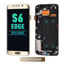 Samsung Galaxy S6 Edge OLED Screen Assembly Replacement With Frame (AT&T / T-Mobile / International) (Refurbished) (Gold Platinum)
