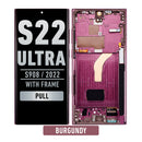 Samsung Galaxy S22 Ultra OLED Screen Assembly Replacement With Frame (Aftermarket Pull) (GOOD) (Burgundy)