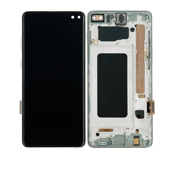 Samsung Galaxy S10 Plus LCD Screen Assembly Replacement With Frame (WITHOUT FINGER PRINT SENSOR)  (Aftermarket Incell) (Ceramic / Prism White)