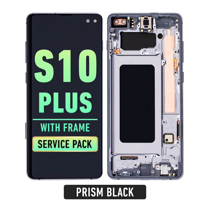 Samsung Galaxy S10 Plus OLED Screen Assembly Replacement With Frame (Service Pack) (Prism Black)