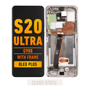Samsung Galaxy S20 Ultra 5G OLED Screen Assembly Replacement With Frame (OLED PLUS) (Cloud White)