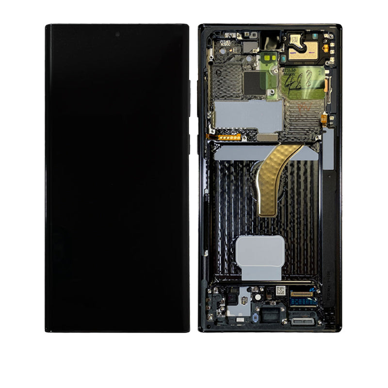 Samsung Galaxy S22 Ultra OLED Screen Assembly Replacement With Frame (Refurbished) (Phantom Black)