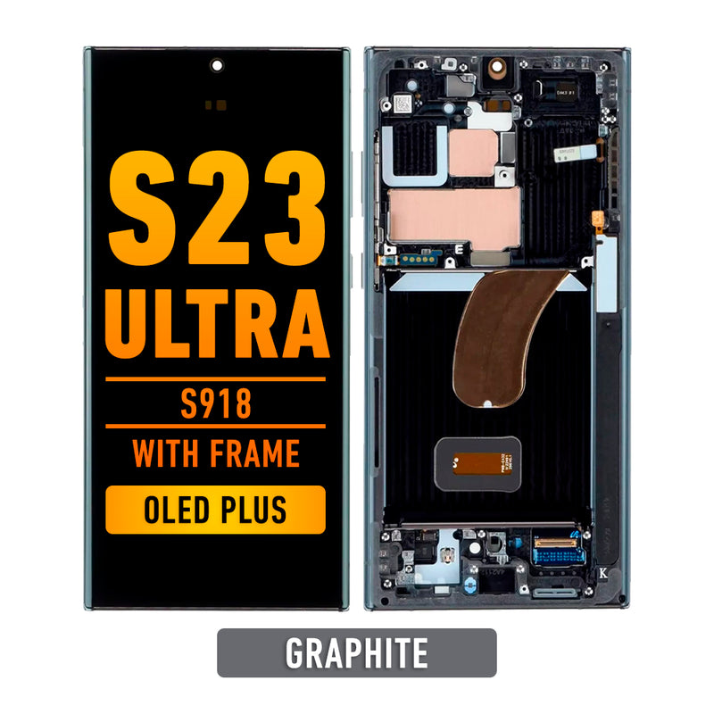 Samsung Galaxy S23 Ultra OLED Screen Assembly Replacement With Frame (OLED PLUS) (Graphite)