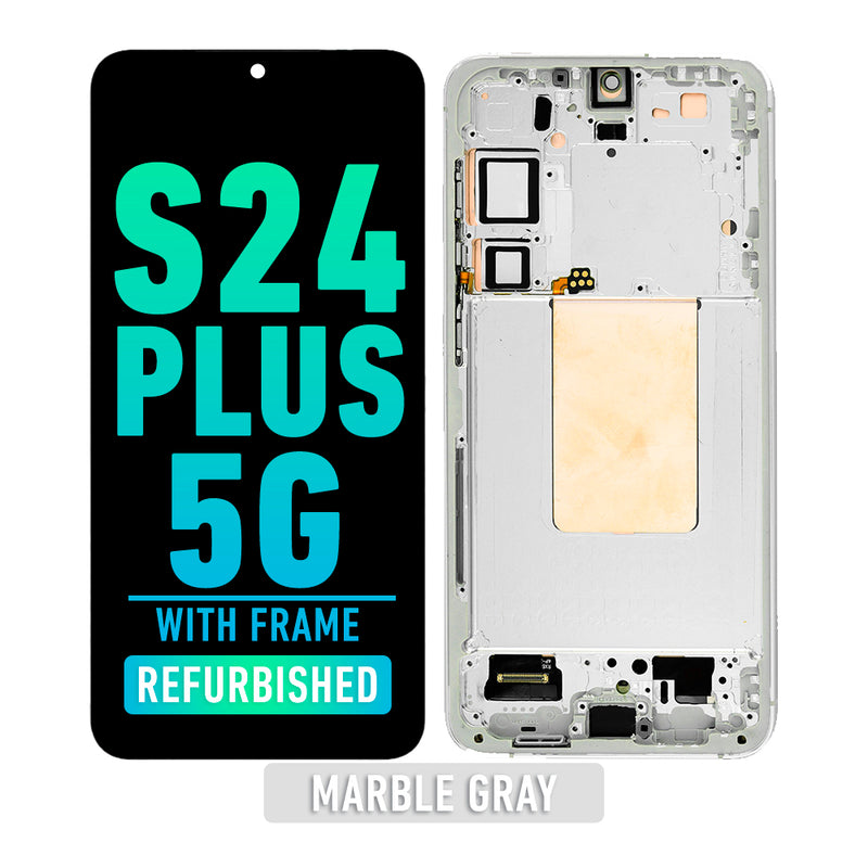 Samsung Galaxy S24 Plus 5G OLED Screen Assembly Replacement With Frame (Refurbished) (Marble Gray)
