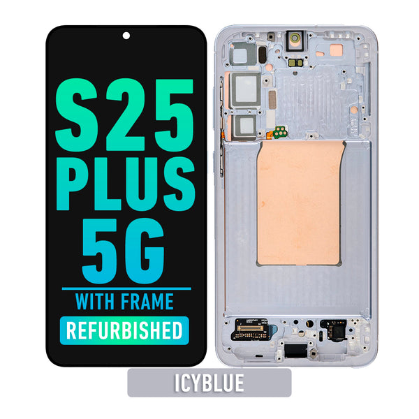 Samsung Galaxy S25 Plus 5G OLED Screen Assembly Replacement With Frame (Refurbished) (IcyBlue)