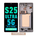 Samsung Galaxy S25 Ultra 5G OLED Screen Assembly Replacement With Frame (Refurbished) (Titanium Pink)