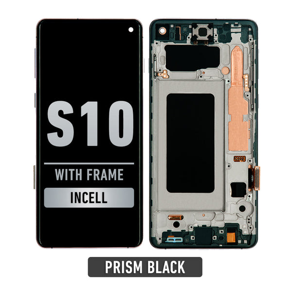 Samsung Galaxy S10 LCD Screen Assembly Replacement With Frame (WITHOUT FINGER PRINT SENSOR) (Aftermarket Incell) (Ceramic / Prism Black)