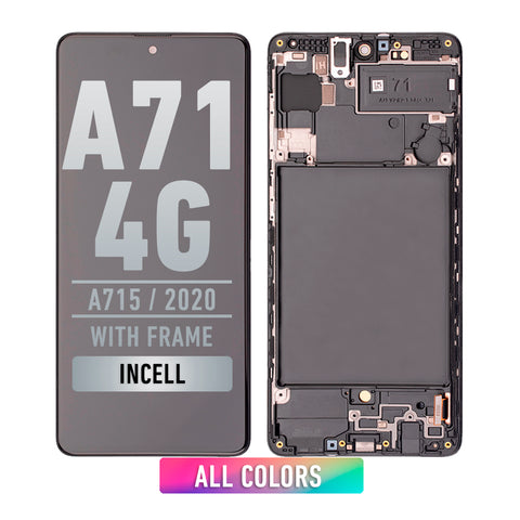 Samsung Galaxy A71 4G (A715 / 2020) LCD Screen Assembly Replacement With Frame (Aftermarket Incell) (All Colors)