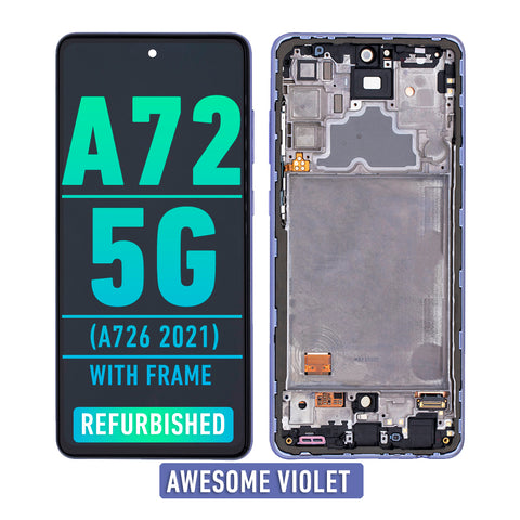 Samsung Galaxy A72 5G (A726 2021) OLED Screen Assembly Replacement With Frame (Refurbished) (Awesome Violet)