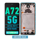 Samsung Galaxy A72 5G (A726 2021) OLED Screen Assembly Replacement With Frame (Refurbished) (Awesome Blue)