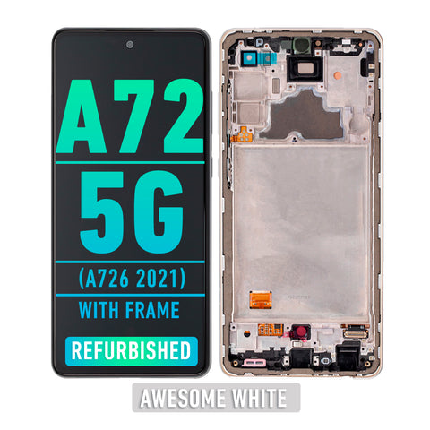 Samsung Galaxy A72 5G (A726 2021) OLED Screen Assembly Replacement With Frame (Refurbished) (Awesome White)