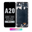 Samsung Galaxy A20 (A205F / 2019) LCD Screen Assembly Replacement With Frame (INT Version) (Aftermarket Incell) (All Colors)