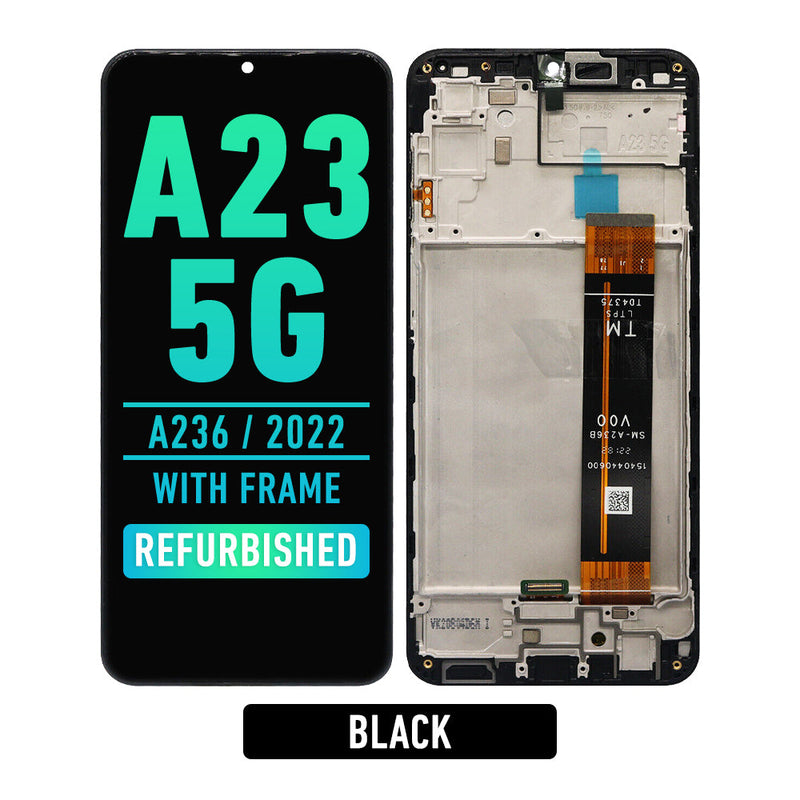 Samsung Galaxy A23 5G (A236V / 2022) LCD Screen Assembly Replacement With Frame (Only Verizon) (Refurbished) (Black)