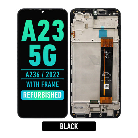 Samsung Galaxy A23 5G (A236V / 2022) LCD Screen Assembly Replacement With Frame (Only Verizon) (Refurbished) (Black)