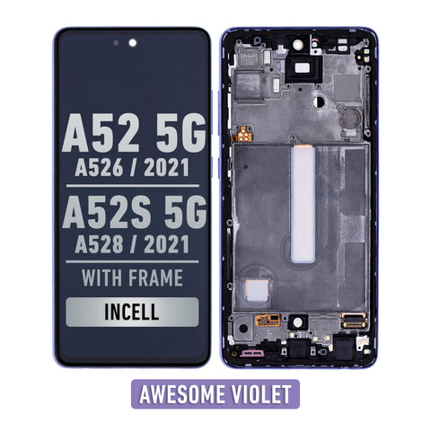 Samsung Galaxy A52 5G (A526 / 2021) / A52S 5G (A528 / 2021) LCD Screen Assembly Replacement With Frame (Aftermarket Incell) (Awesome Violet)