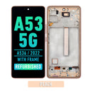 Samsung Galaxy A53 5G (A536 / 2022) OLED Screen Assembly Replacement With Frame (Refurbished) (Peach)