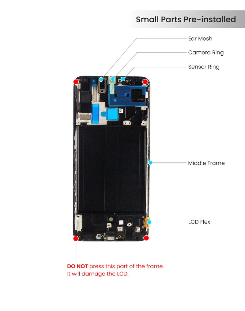 Samsung Galaxy A70 (A705 / 2019) OLED Screen Assembly Replacement With Frame (OLED PLUS) (All Colors)