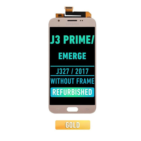 Samsung Galaxy J3 Prime / Emerge (J327 / 2017) OLED Screen Assembly Replacement Without Frame (Refurbished) (Gold)