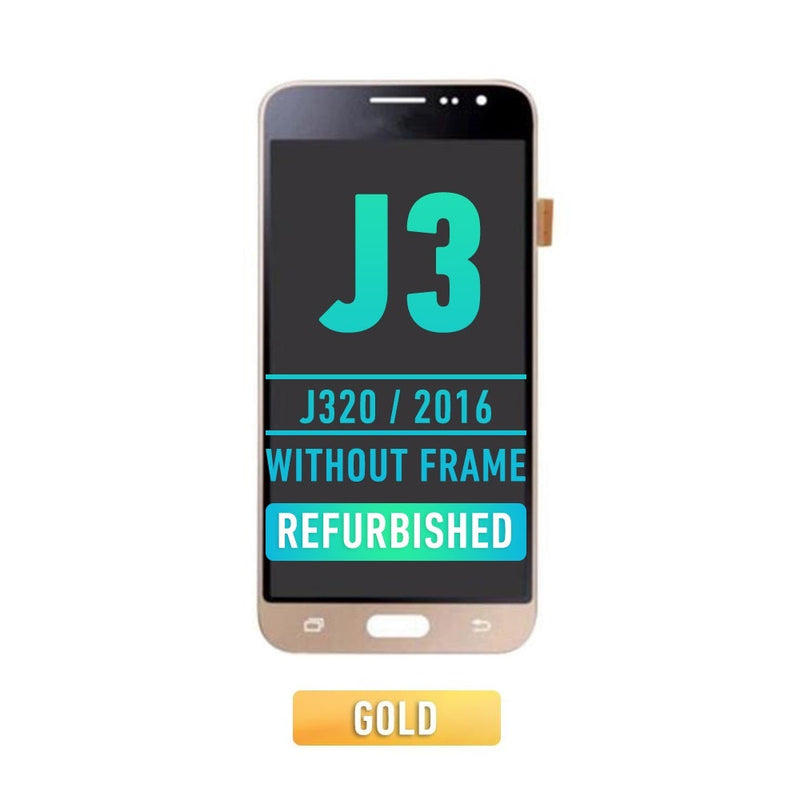 Samsung Galaxy J3 (J320 / 2016) OLED Screen Assembly Replacement Without Frame (Refurbished) (Gold)