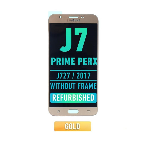 Samsung Galaxy J7 Prime / Perx (J727 / 2017) OLED Screen Assembly Replacement Without Frame (Refurbished) (Gold)