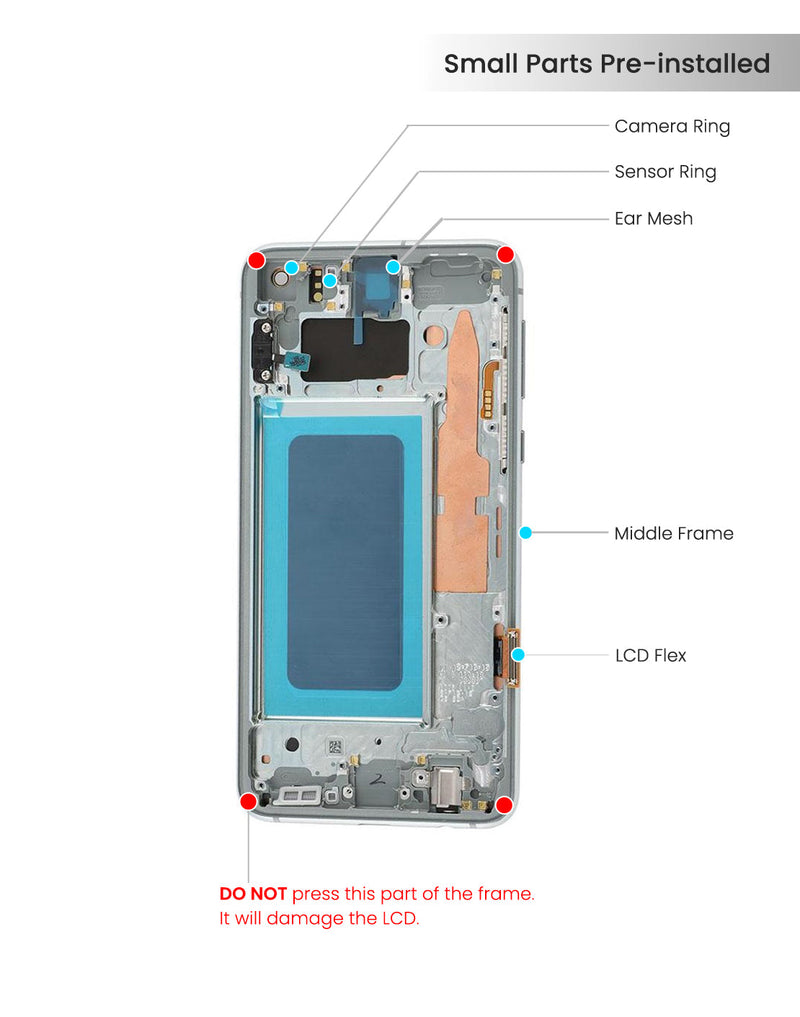 Samsung Galaxy S10E OLED Screen Assembly Replacement With Frame (Refurbished) (Canary Yellow)
