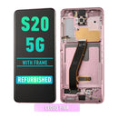 Samsung Galaxy S20 5G OLED Screen Assembly Replacement With Frame (Compatible For All Carriers Except Verizon 5G UW Model) (Refurbished) (Cloud Pink)