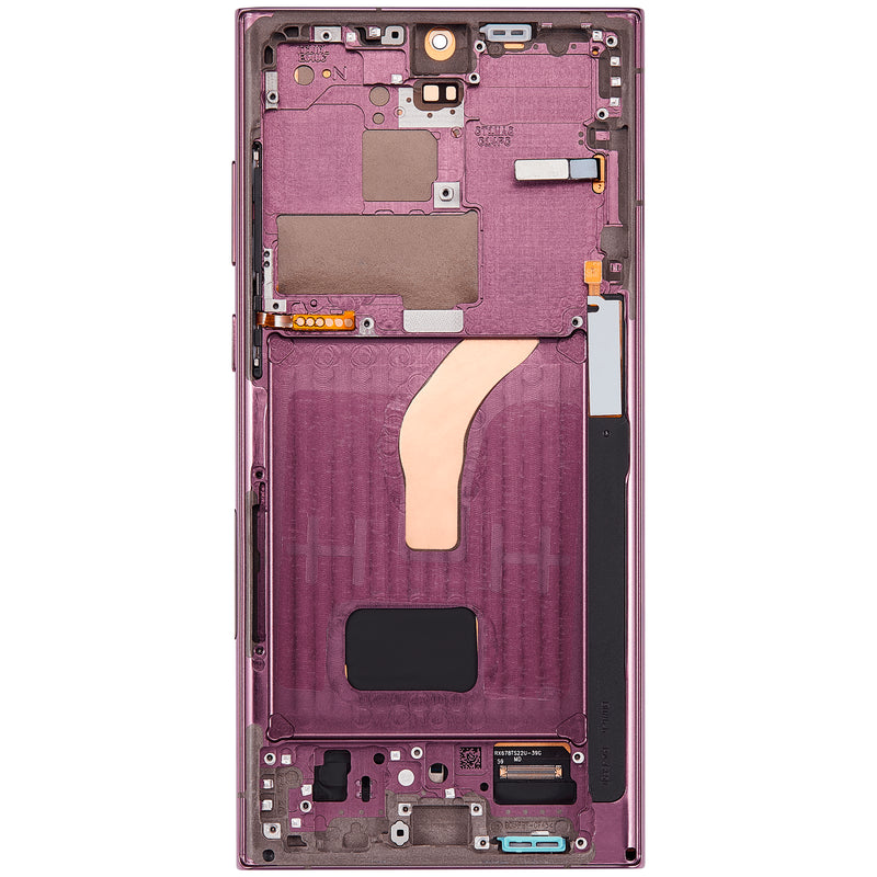 Samsung Galaxy S22 Ultra OLED Screen Assembly Replacement With Frame (Refurbished) (Burgundy)