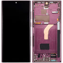 Samsung Galaxy S22 Ultra OLED Screen Assembly Replacement With Frame (Aftermarket Pull) (GOOD) (Burgundy)