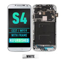 Samsung Galaxy S4 (I337 / M919) (AT&T & T-Mobile / Straight Talk) OLED Screen Assembly Replacement With Frame (Refurbished) (White Frost)