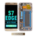 Samsung Galaxy S7 Edge OLED Screen Assembly Replacement With Frame (US Version) (Refurbished) (Gold Platinum)