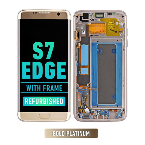 Samsung Galaxy S7 Edge OLED Screen Assembly Replacement With Frame (US Version) (Refurbished) (Gold Platinum)