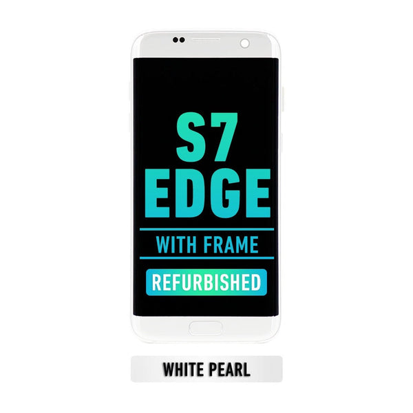 Samsung Galaxy S7 Edge OLED Screen Assembly Replacement With Frame (US Version) (Refurbished) (White Pearl)