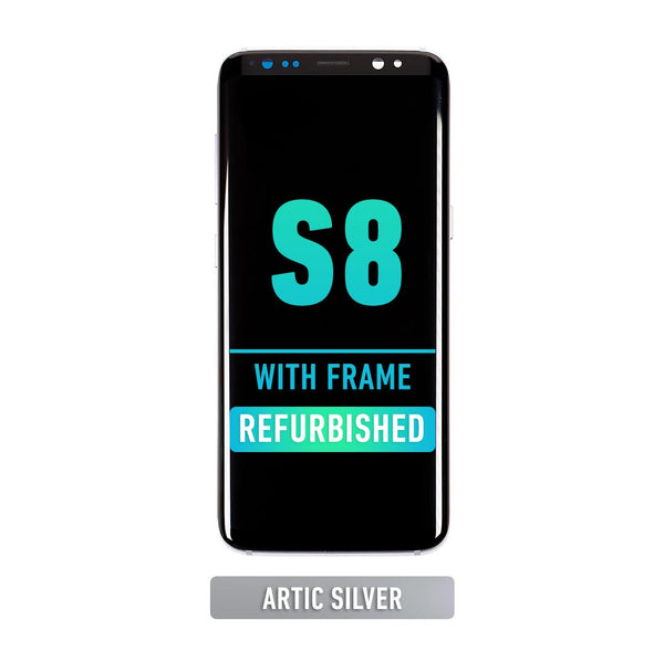Samsung Galaxy S8 OLED Screen Assembly Replacement With Frame (Refurbished) (Arctic Silver)