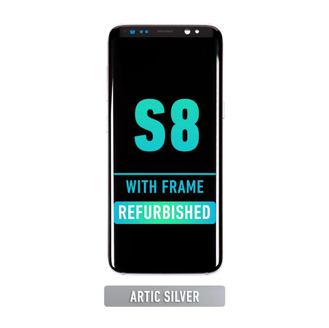 Samsung Galaxy S8 OLED Screen Assembly Replacement With Frame (Refurbished) (Arctic Silver)